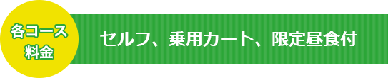 各コース料金 セルフ、乗用カート、限定昼食付