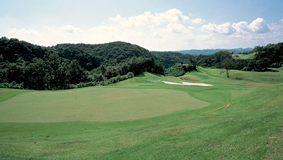 池絡みの17番ミドルホール