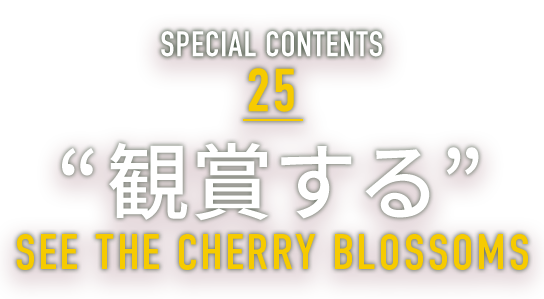SPECIAL CONTENTS 25 “観賞する” SEE THE CHERRY BLOSSOMS