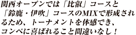 いよいよ1年後、2015年5月に男子ツアー「関西オープン」が開催されます。