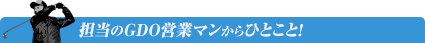 GDO営業マンから一言