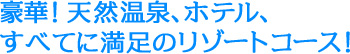 豪華！天然温泉、ホテル、全てに満足のリゾートコース！