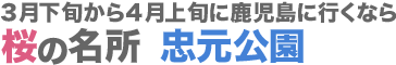 3月下旬から4月上旬に鹿児島に行くなら 桜の名所 忠元公園