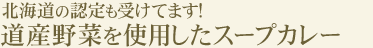 道産野菜を贅沢に使用したスープカレー！北海道の認定も受けてます！