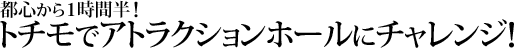 都心から1時間半！
トチモでアトラクションホールにチャレンジ！