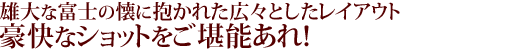 雄大な富士の懐に抱かれた広々としたレイアウト豪快なショットをご堪能あれ!