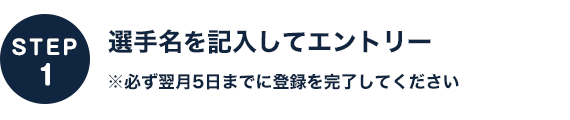 選手名を記入してエントリー