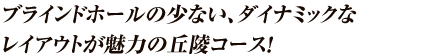 ブラインドホールの少ない、ダイナミックなレイアウトが魅力の丘陵コース！
