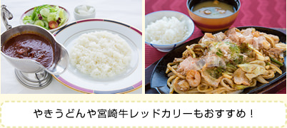 やきうどんや宮崎牛レッドカリーもおすすめ！