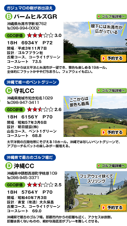 沖縄県南ゴルフ場マップ