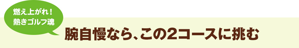 燃え上がれ！熱きゴルフ魂 腕自慢なら、この2コースに挑む