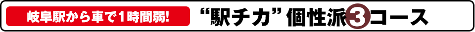 岐阜駅から車で1時間弱!“駅チカ”個性派3コース