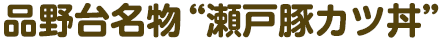 品野台名物”瀬戸豚カツ丼”