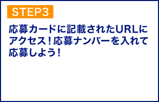 step3 応募カードに記載されたURLにアクセス！応募ナンバーを入れて応募しよう！