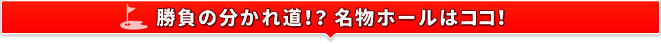 勝負の分かれ道！？ 名物ホールはココ！