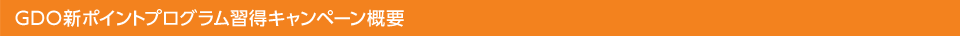 GDO新ポイントプログラム習得キャンペーン概要