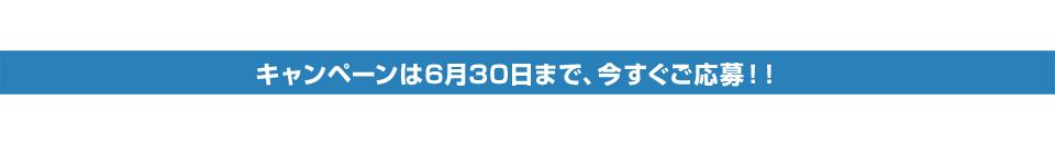 キャンペーンは6月30日まで、今すぐご応募！！ 